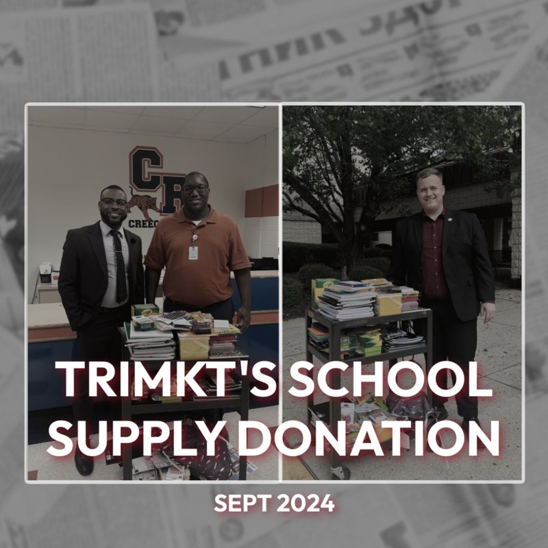 TriMkt Instagram post: school supply donation in the community