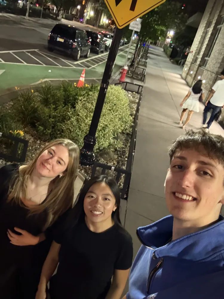 Team members out in the city during a company event