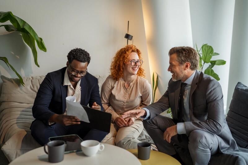 Brand representative speaking with a customer