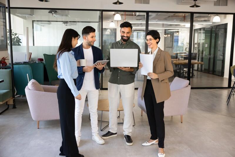 Representative explaining service options to a customer