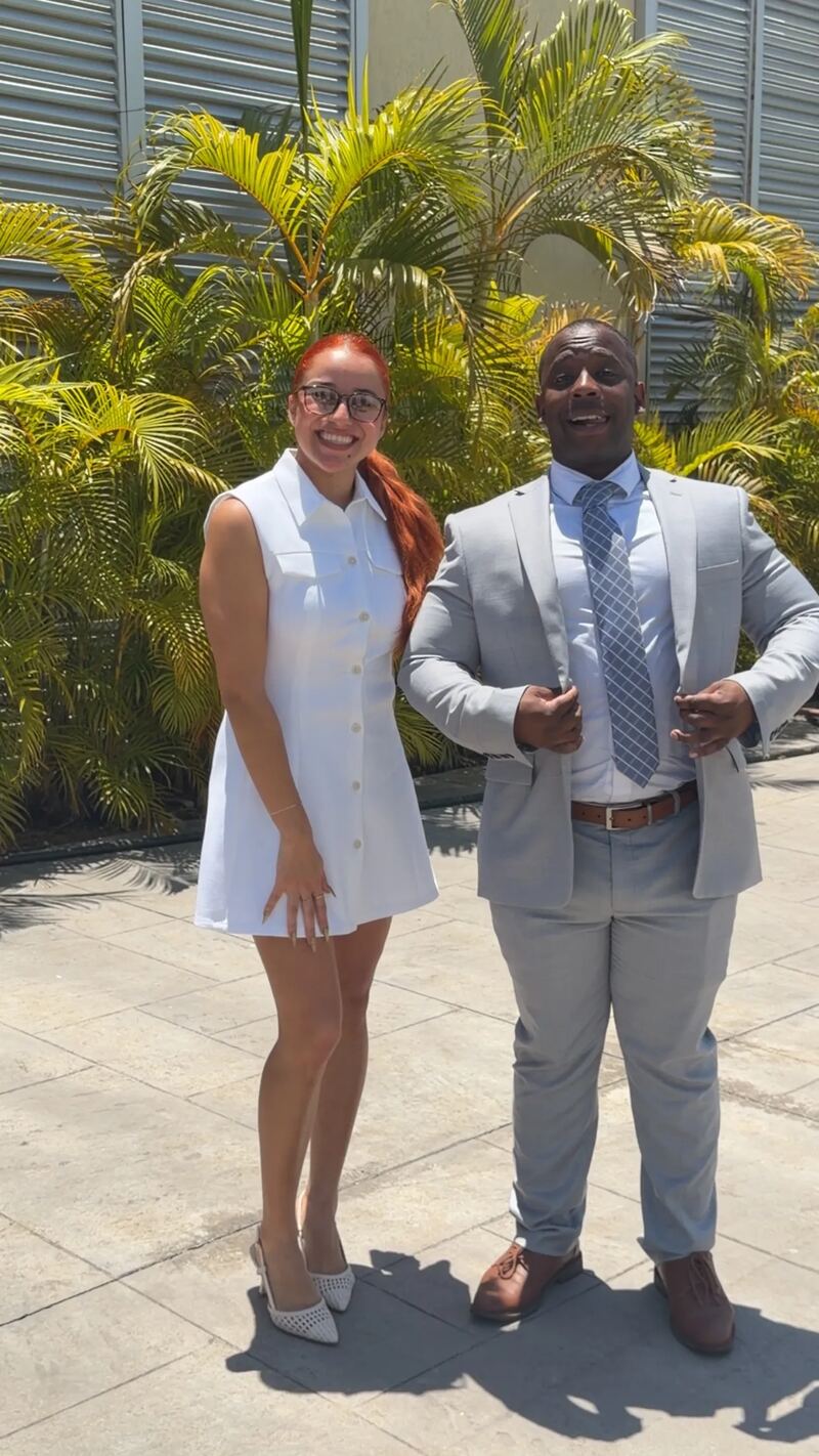 Two Kalispell Concepts team members dressed up at a company event