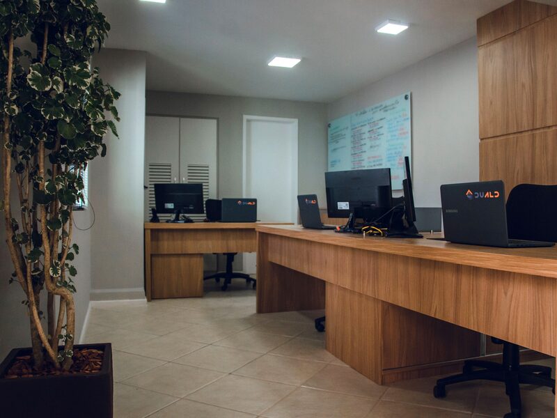 A bright, modern open-plan office interior
