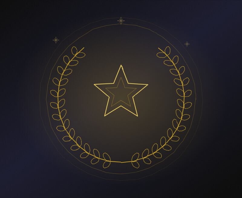 Hand-drawn laurel wreath and star illustration representing leadership development
