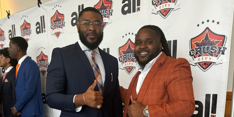 Onias Marketing representatives networking at a Crush City industry event