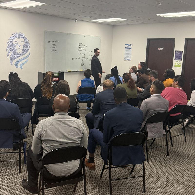 A morning training session in the Onias Marketing Tallahassee office