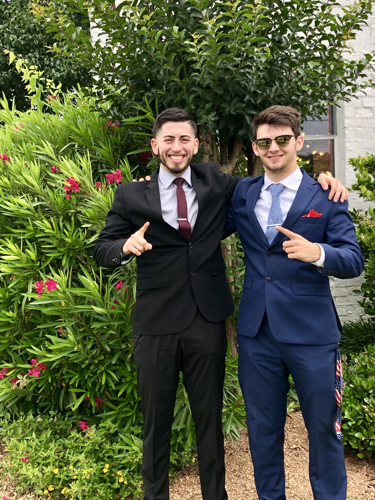 Two Vendex team members outside the Greensboro office